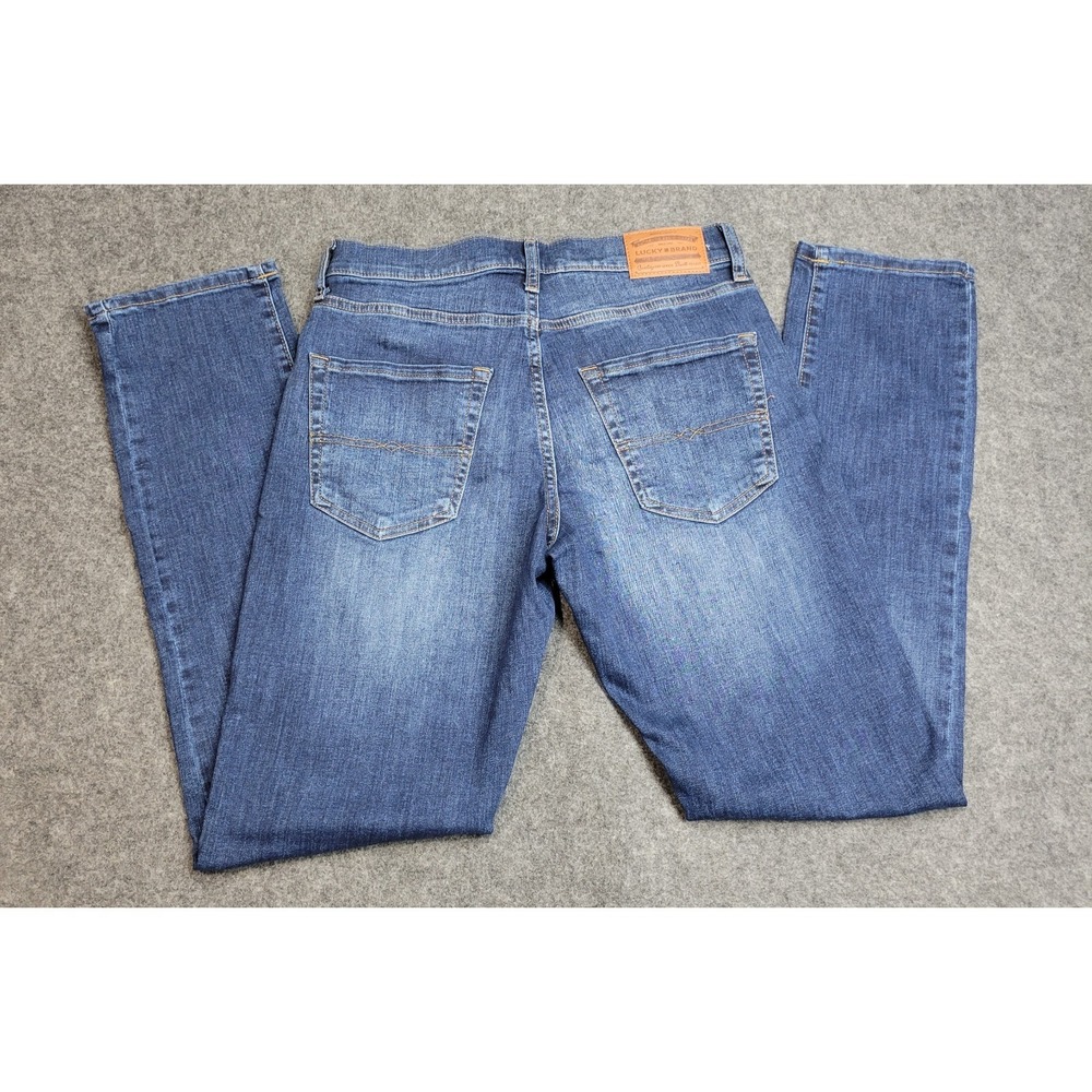 Lucky Brand Jeans Mens 30x32 Blue Denim Stretch 410 Athletic Straight Leg Dad - Picture 3 of 15